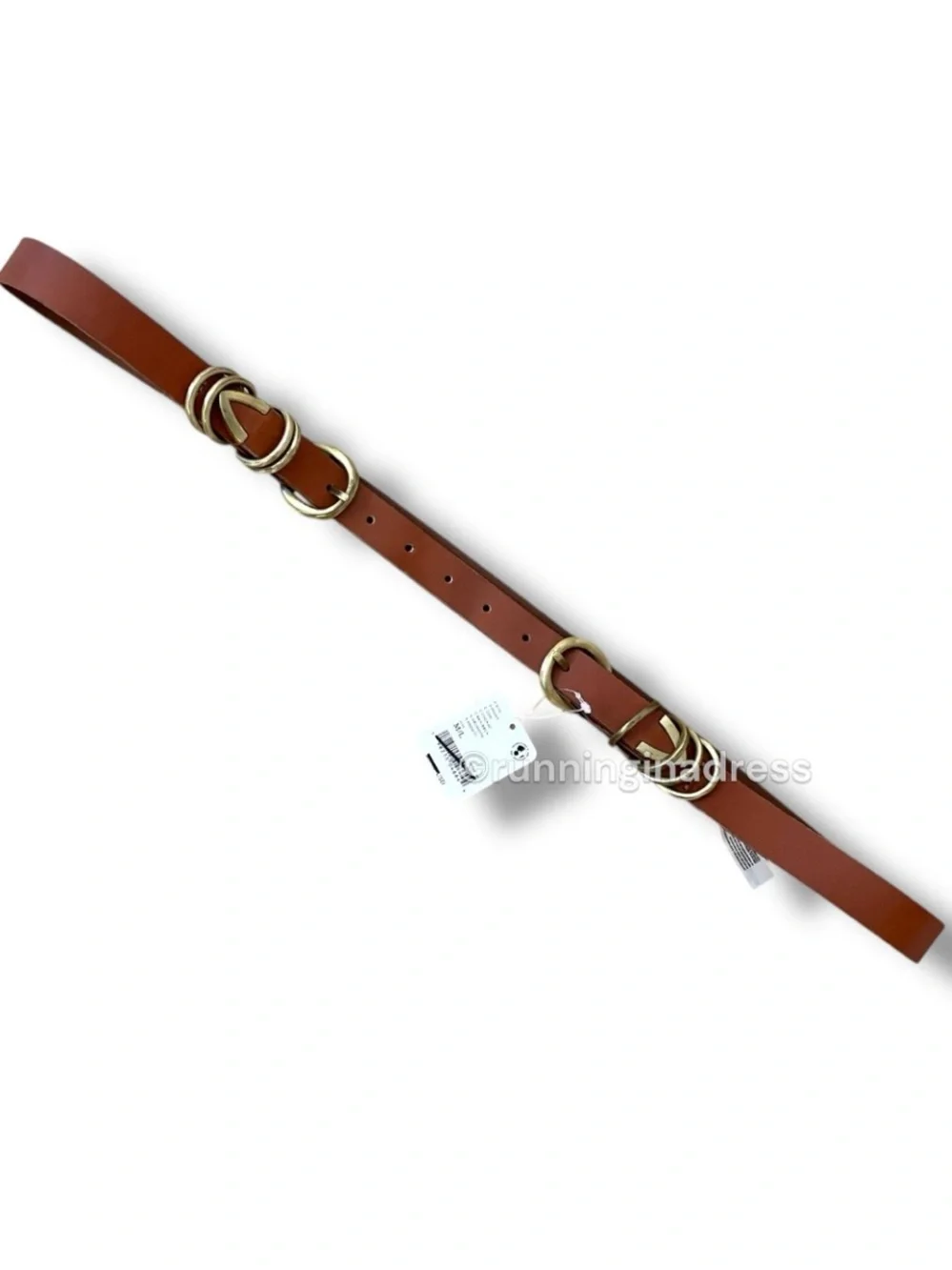 NWT Free People East Meets West Leather Belt Cognac Gold M/L Western Boho Large